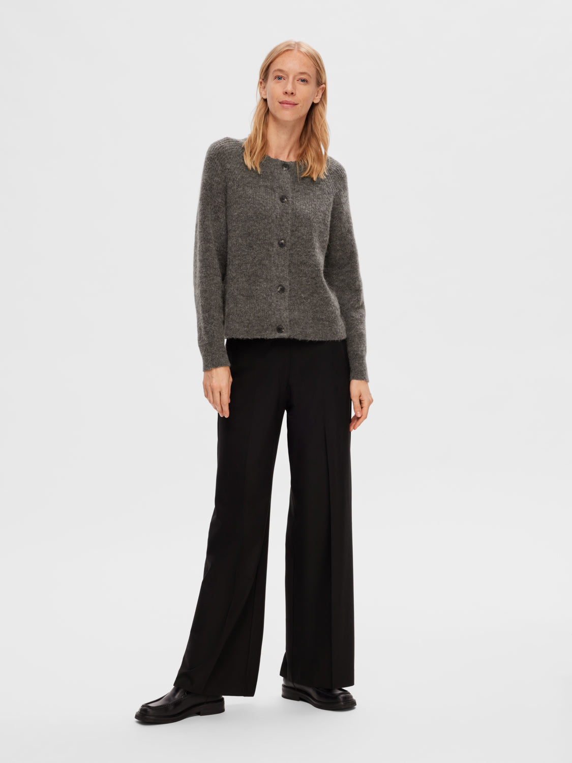 SLFLULU Cardigan - Medium Grey Melange